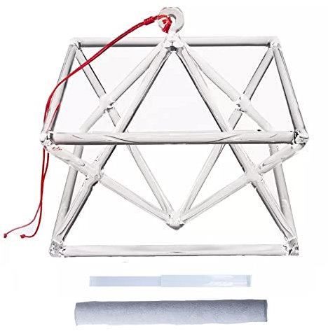 GREALY Clear Quartz Crystal Singing Pyramid Merkaba for Sound Healing Meditation Prayer With with Two types Crystal Singing Bowl Striker gift for Prayer (Size : 10 inch)