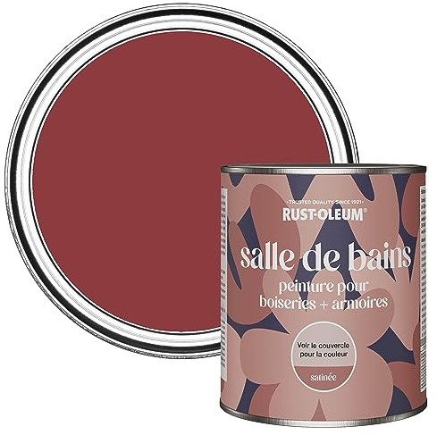 Rust-Oleum Red Moisture Resistant Bathroom Wood and Cabinet Paint in Satin Finish - Empire Red 750ml