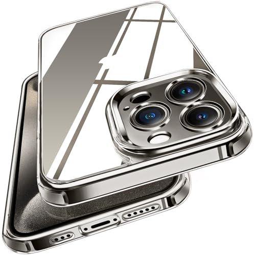 iVoler Anti Ingiallimento Chiaro Cover Compatibile con iPhone 15 Pro Max 6.7 Pollici, [Protezione Fotocamera] Trasparente Sottile Antiurto Custodia Case con Paraurti Assorbimento degli urti