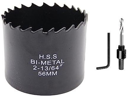 Sega a tazza 56mm LAIWEI bi-metallo fresa a tazza circolare HSS, spessore 1,8 mm, profondità di taglio fino a 38 mm, adatto per legno, plastica, cartongesso e tubi metallici