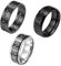 OIDEA Herren Wikinger Zeichen Ringe 3 Stück Edelstahl- Schwarz Damen Unisex Viking Stil Ring, Nordischer Wikinger Schriftzeichen Klassisch Jungs Männer Schmuck Geschenk, Größe 65（20.7）