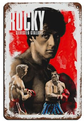 OakiTa Rocky Balboa Poster Vintage Boxing Poster (3) Blechschild Vintage Metall Pub Club Cafe Bar Home Wandkunst Dekoration Poster Retro 20 x 30 cm