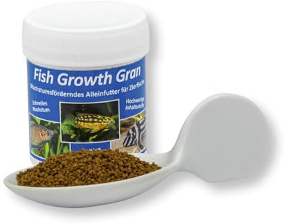 AQ4Aquaristik Fish Growth Gran, Alleinfutter für Zierfische, Wachstumsfutter, Futtergranulat, Hauptfutter, 40g
