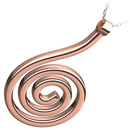 GWG Jewellery 18K Rose Gold Coated, Thick Celtic Spiral Pendant Necklace in Gift Box for Women