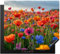 KitchenYeah© Protection Plaque Induction 58x51 cm Protege Deco Cuisine Cache Protège De Cuisson Accessoires Fleurs - Colorées - Champ de fleurs - Plantes - Orange