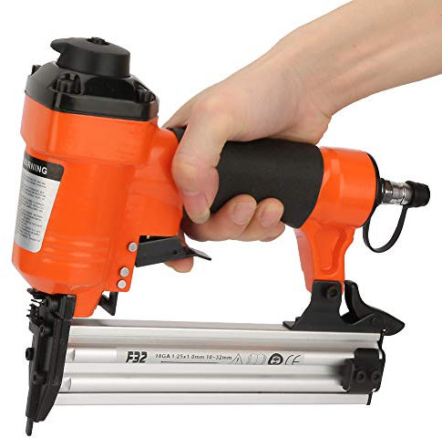 LOCADENCE F Pneumatic Nail Gun, Straight Nail Air Powered Nailers Stapler Staple Gun 18GA 1.25 X 1.0mm for Wood Inlaying and Fastening of Furniture Manufacturing, Woodworking Work