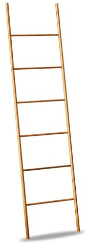 Acomoda Textil – Escalera de Bambú para Toallas con 6 Peldaños. Estante Toallero de Madera Decorativa y Almacenamiento para Dormitorio y Baño 48x180 cm.