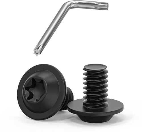 10 tornillos M8 x 12, tornillos de cabeza alomada, tornillos Torx, tornillo de brida, acero inoxidable A2 V2A, rosca completa, óxido negro, con llave Torx