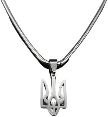 XLTEAM Lässige Halskette Anhänger Mode Ukraine Tryzub Dreizack Anhänger Halskette für Frauen Männer Silberfarbe Magen Davidstern Choker Schmuck Party Schmuck Geburtstagsgeschenk