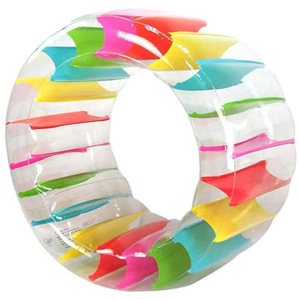 JISADER Galleggiante per Piscina, Ruota idraulica Gonfiabile, Galleggiante per Acqua, Ruota Gonfiabile, Galleggiante a rulli, per Giocare in Erba in Giardino, 165x80 cm