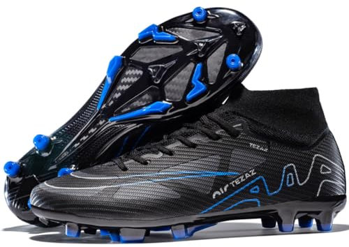 WOWEI Fußballschuhe Herren Professionelle Fussballschuhe High Top Spike Cleats Outdoor Athletics Fußballschuhe Jungen Trainingsschuhe Turnschuhe (Fuss-11, 39EU)