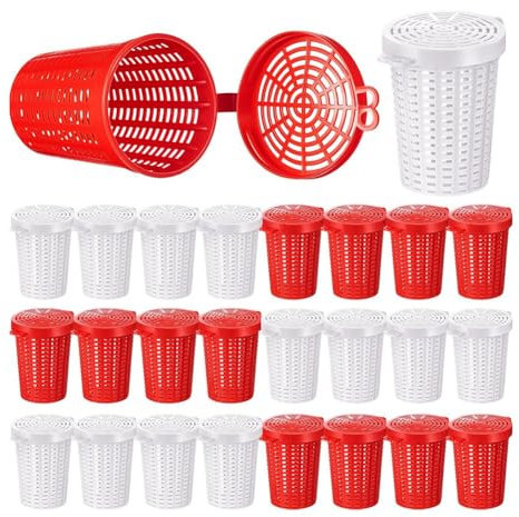 Pluuttiem 20 Stück Angelköderkäfig, Falle, Fischköder, Futterkorb, Kunststoffködereimer für Langusten, Regenwürmer, Krabben, Karpfen