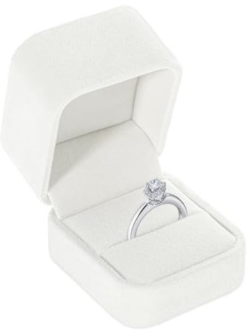 EupHHonycs Ringbox Beige Klassisch Ringbox Aufbewahrungsbox Ringkästchen Schmuckaufbewahrung Schmuck Geschenkbox für Geschenkbox Hochzeit, Vorschlags Hochzeitstag