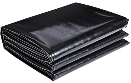 ToLanbbt Teichfolie, 3 m x 3 m, HDPE-Teichfolien, 20 mm, UV-beständig, vorgeformte Teichfolie, einfaches Schneiden, Teichfolie für natürlich aussehende Teiche, Wasserfall, Koiteiche und Wassergarten