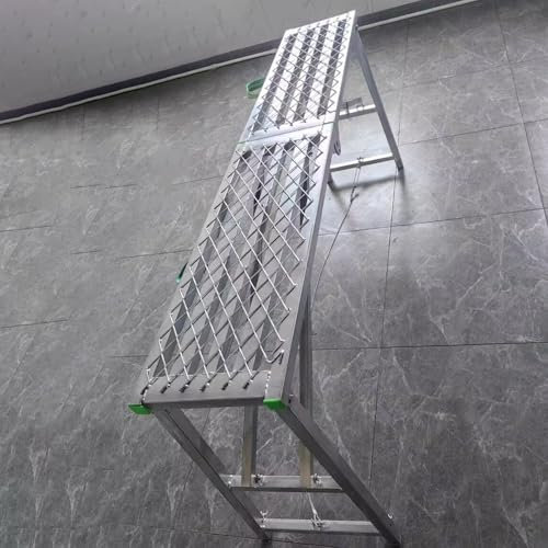 Trabattello Ponteggio Antiscivolo, Asse di Ponteggio in Acciaio Zincato Regolabile in Altezza, Attrezzatura per Ponteggi per Impieghi Gravosi, per Allestimento Interno(W-30cm(11 3/4),L-140cm(55 1/8)