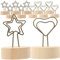 HAPINARY 12st Fotoordner Halter Stand Anzeige Tischnummernkarten Platzkarten Kartentisch Log-clip Tischkarten Platte Wandgitter Geldbörsen Inhaber Hochzeitsdeko Bildclips Stehen Holz