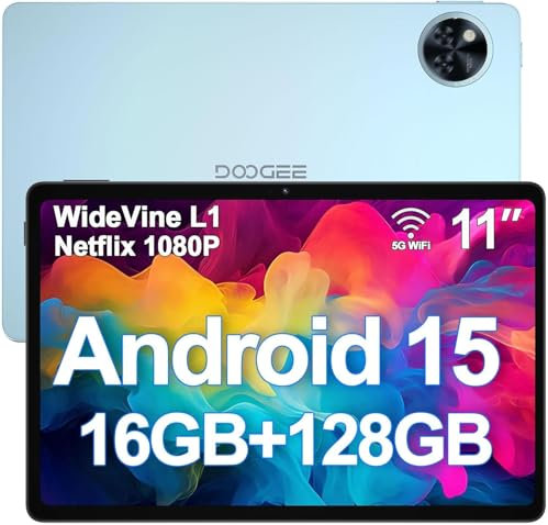 DOOGEE U11 2025 Android 15 Tablet 11 Pulgadas, 16GB RAM+128GB ROM (TF 2TB), 8580mAh, Octa Core,5G WiFi Tablets Andriod | Tablet Niños Widevine L1 | Netflix | Bluetooth 5.0 | 13MP+5MP | GPS | OTG