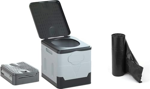 Portable Collapsible Folding Camping Hiking Travel Outdoor Indoor Toilet Pot & Liners 30L