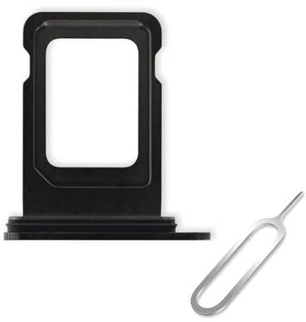 Cemobile Soporte de ranura para tarjeta SIM de repuesto para iPhone 15 Pro y 15 Pro Max (versión SIM única) con anillo de sellado de goma impermeable + pin de expulsión abierto (titanio negro)