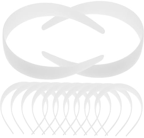 VICASKY 12pièces Bandeaux Plastique Blancs Pour Femmes Accessoires De Cheveux Bandeaux Unis Pour Utilisation Quotidienne Et Événements Spéciaux
