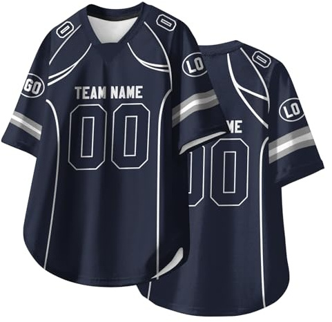 HGWOPGASD Benutzerdefinierte Rugby-America-Football-Trikots mit Teamnamen, Nummer, Logo, personalisierte Bedruckte Uniform für Erwachsene, Jugendliche, Vorschule
