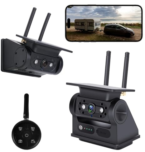 GREENAUTO Solar WiFi Rückfahrkamera Drahtlose Magnetisch Rückfahrkamera,FHD 1080P 5G WLAN Solarzelle 10000 mAh IR Nachtsicht IP69K Wasserdicht,Für iPhone Android,Parkhilfe Auto, Wohnmobil, Anhänger