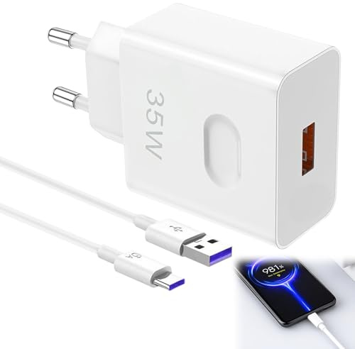 BOULESENM 35W Supercharge USB Charger with USB C Cable 2m for Honor 200 400 Lite Pad X9a X6c X6b X7b Magic6.35W Fast Charger for Honor 90 70 Lite Magic6 6Pro X8a X7a X6a Pad X9a 8