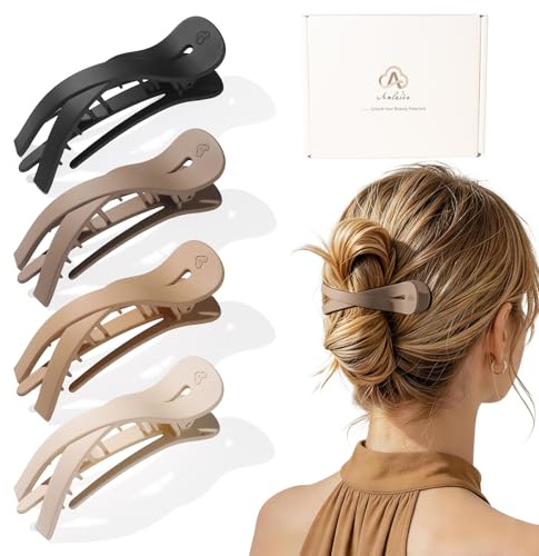 Amlaidu Große Flache Haarspangen für Frauen, Krallenklammern für dicke Haar