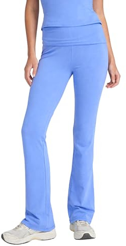 Style & Republic Damen Flared Leggings aus weicher Baumwolle | Umklappbare Yogahose mit Klappbund, Bootcut-Style, lässig & bequem Schlaghose mit weitem Bein
