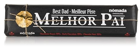 Chocolat noir 300 g Nómada Chocolates « Meilleur papa » Grande tablette de chocolat noir avec message spécial