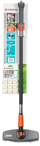 GARDENA Car Wash Set: Practical cleaning set for washing cars containing a Cleansystem washing brush, Running Water Handle 90, and shampoo (5580-20)