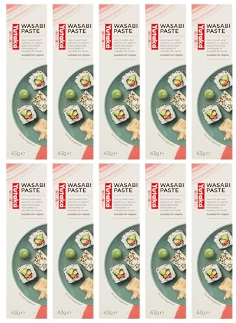 Yutaka Wasabi Paste 43g (Pack of 10) | Authentic Japanese Horseradish Condiment for Sushi, Sashimi, Noodles & Sauces | Vegan-Friendly, Ready-to-Use Tube
