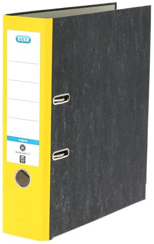 Elba Ordner A4, Smart Original Wolkenmarmor, 8 cm breit, gelb, 10 Stück
