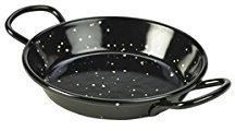Genware NEV-E0210 Enamel Miniature Paella Pan, 10 cm, Black (Pack of 10)