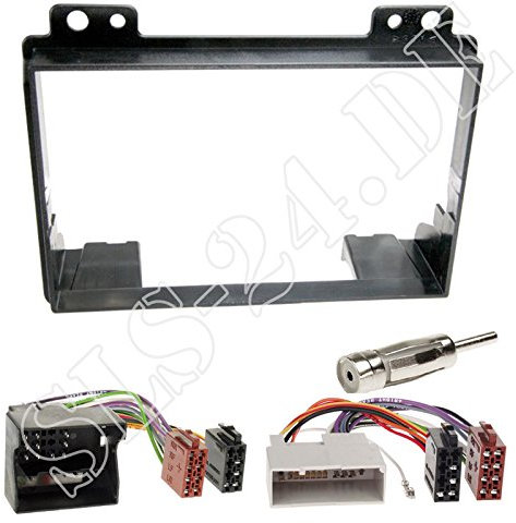 Einbauset : Autoradio Doppel-DIN 2-DIN Radioblende Radio Blende schwarz + ISO Radioanschlusskabel Radio Adapter für Ford Fiesta (JH1) 11/2001-09/2005 / Ford Fusion (JU2) 2002-09/2005