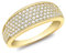 CARISSIMA Damen-Ring Pave Set Tapered - Size N 375 Gelbgold Zirkonia transparent Rundschliff Gr. 54 (17.2) - 1.48.8769