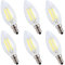 ENGEYA 4W E14 Kerze Filament LED Lampe,LED Birne Leuchtmittel,Kaltweiß 6500K/ AC 220-240V/ 400 Lumen,Energiesparlampe,Ersatz 40W Halogenlampen,Nicht Dimmbar,6er Pack