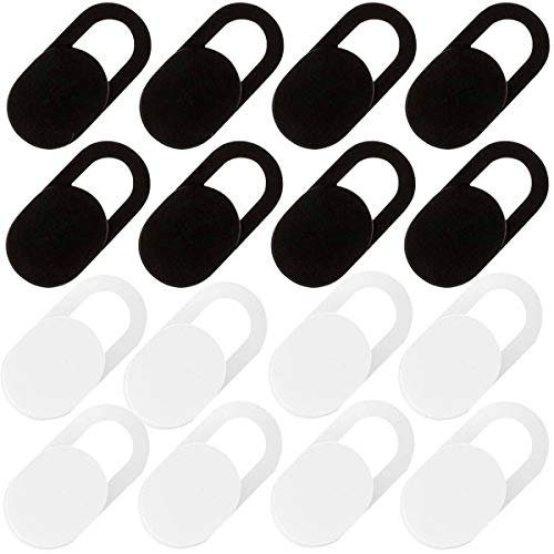 Osuter Webcam Cover, 20 Pack Camera Cover Ultra-Thin Web Webcam Cover Slide,Web Camera Cover for Smartphone Laptop Desktop Tablet Privacy (black and white)
