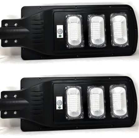 TEMPO DI SALDI Coppia Di Lampioni A Led 90W Con Pannello Solare Crepuscolare E Telecomando