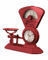Loberon Uhr Balances | Tischuhr mit Küchenwaage | Aus Eisen & Glas | Einzigartiger Klassiker mit Authentischem Vintage Design, antikrot