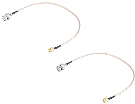 Oumefar 2-teilige Messleitung Hochwertige Koaxialprüfung RG316 Standard 50Ω 30 cm SMA-Stecker auf BNC-Stecker Koaxialkabelanschlüsse für Antennenverlängerungsadapter für Oszilloskop
