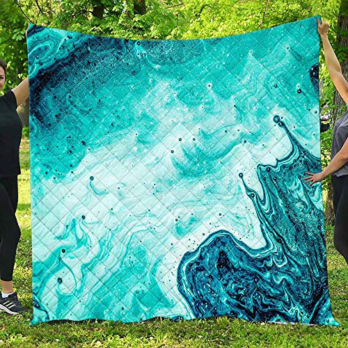 FANSU Tagesdecke Bettüberwurf Steppdecke Mikrofaser Doppelbett Einselbetten Tagesdecken Gesteppt Bettwäsche Sofaüberwurf Wohndecke Vergoldeter Marmordruck Bettdecke (Grün,226 * 260cm)