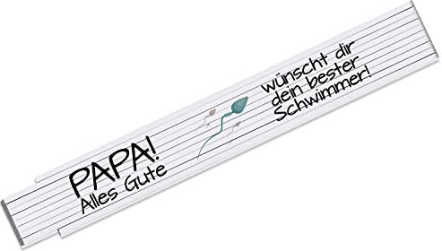 Zollstock mit Spruch Papa - alles Gute wünscht dir dein bester Schwimmer - schönes Geschenk zum Vatertag, Geburtstag | für Hobby Handwerker Heimwerker