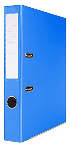 OFFICER PRODUCTS 24er Pack Ordner Blau DIN A4/50 mm/Papier Pappe/Kunststoffbezug PP Schlitzordner Büroordner Pappordner Aktenordner Metall Kantenschutz