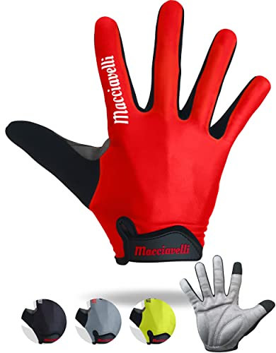 MACCIAVELLI Fahrradhandschuhe Herren Damen lang - MTB Handschuhe - Vollfinger Touchscreen Fahrrad Handschuhe Sommer für Rennrad und Mountainbike