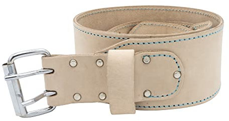 OX TOOLS Pro 3-Inch White Leather Tool Belt - Large 34 to 44 Waist | For Tool Rigs, Pouches & Holsters