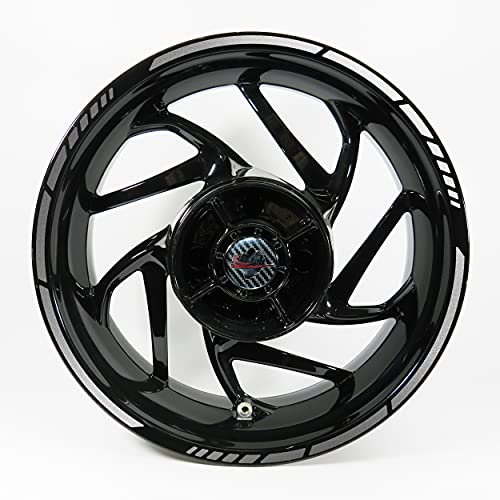 Felgenrand Aufkleber Auto Motorrad Metallic Silber 9 mm GP Style 17 Zoll X700519