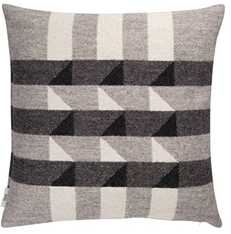 RØROS TWEED - Kvam Kissen - Wollkissen aus norwegischer Lammwolle - Design von Anderssen & Voll (50 x 50 cm, 105211 - Greyscale)