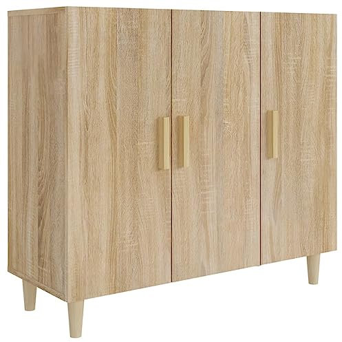 vidaXL Buffet Armoire de Rangement Organisateur de Maison Meuble de Rangement Armoire de Salon Intérieur Chêne Sonoma 90x34x80 cm Bois d'Ingénierie