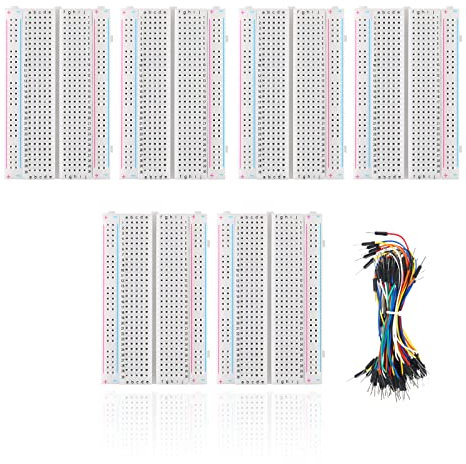 Diitao Breadboard Jumper Wires Kit 400 and 830 Point Solderless Breadboards and 65pcs M/M Flexible Bread Board Jumper Wire and Battery Clip (400 Point Solderless Breadboards)